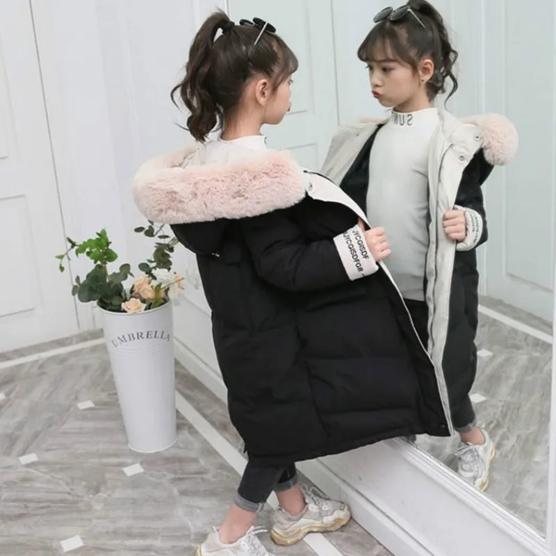 Детская зимняя куртка новинка 2019 модная парка для девочек детские теплые длинные