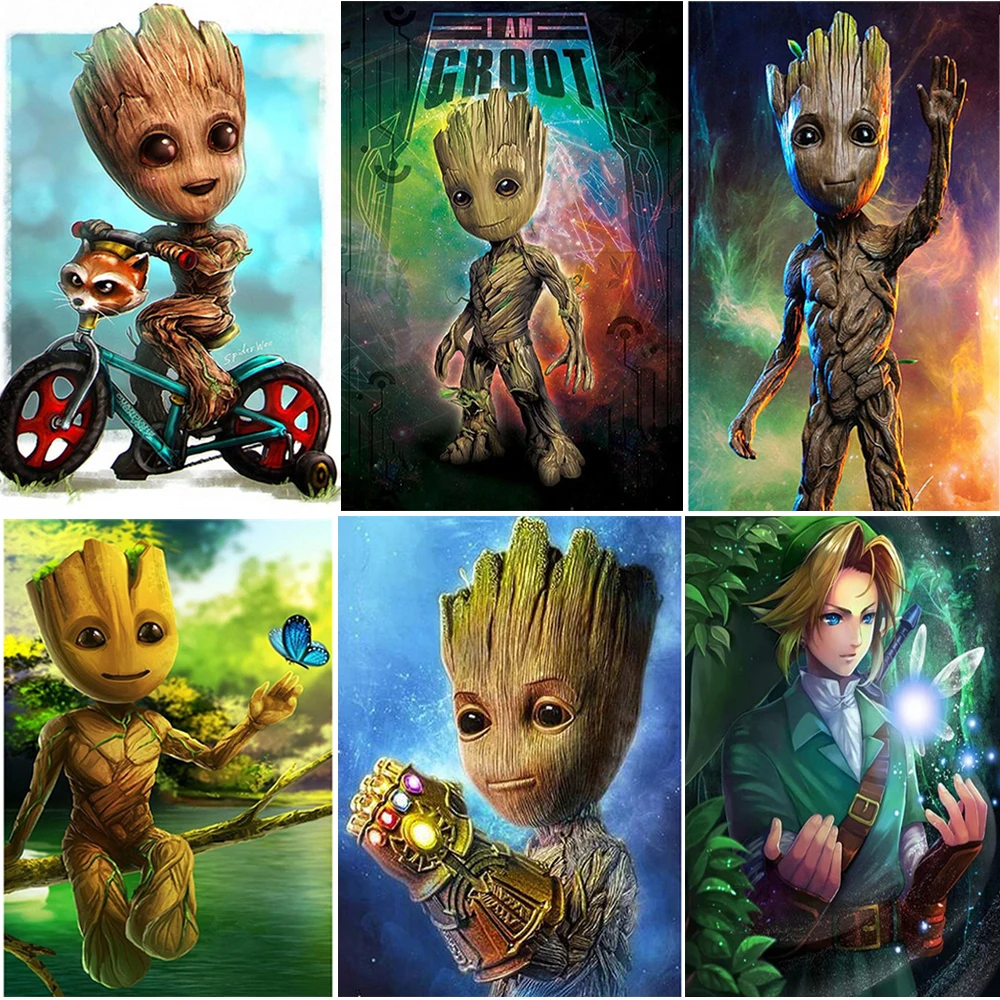 

5D DIY Diamond Painting Disney's new "Cartoon Tree Man" Cross Stitch Diamond Embroidery Mosaic Picture Anime Decoration Gift