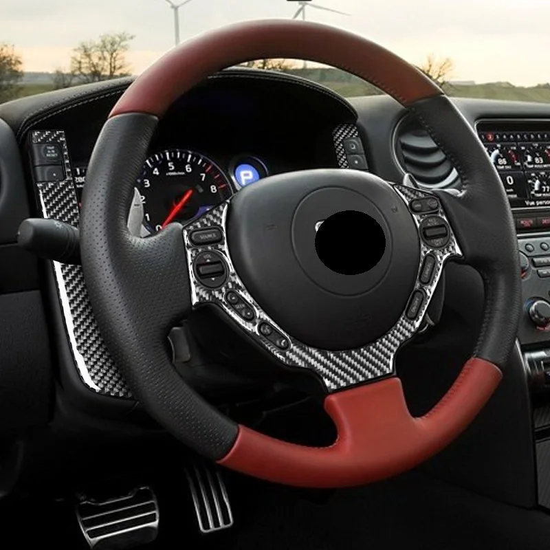 Наклейки для интерьера из углеродного волокна Nissan GTR R35 2008 2016 чехол на рулевое