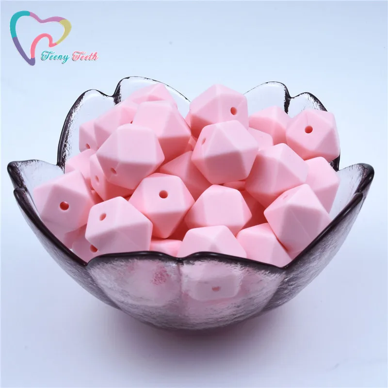 Candy Pink 20 шт. 14 мм Детские шестигранные силиконовые бусины Восьмиугольные бусины DIY соска цепь Perle Силиконовые Детские Прорезыватели жевательные бусины детские товары - Цвет: Candy Pink