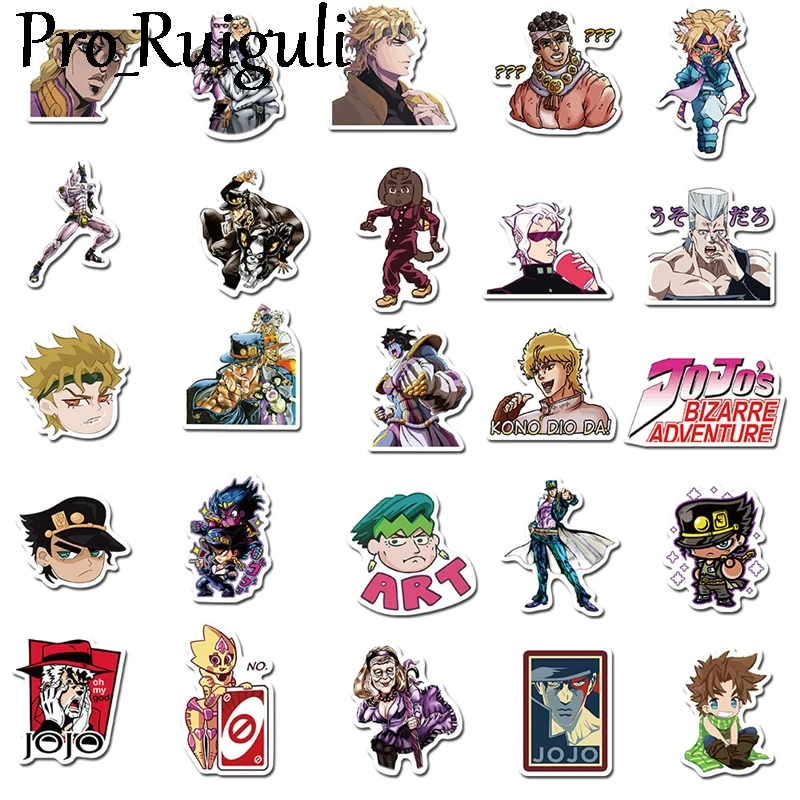 

50pcs JoJo's Bizarre Adventure Stickers paster Cartoon characters anime decals scrapbooking phone laptop waterproof decoration