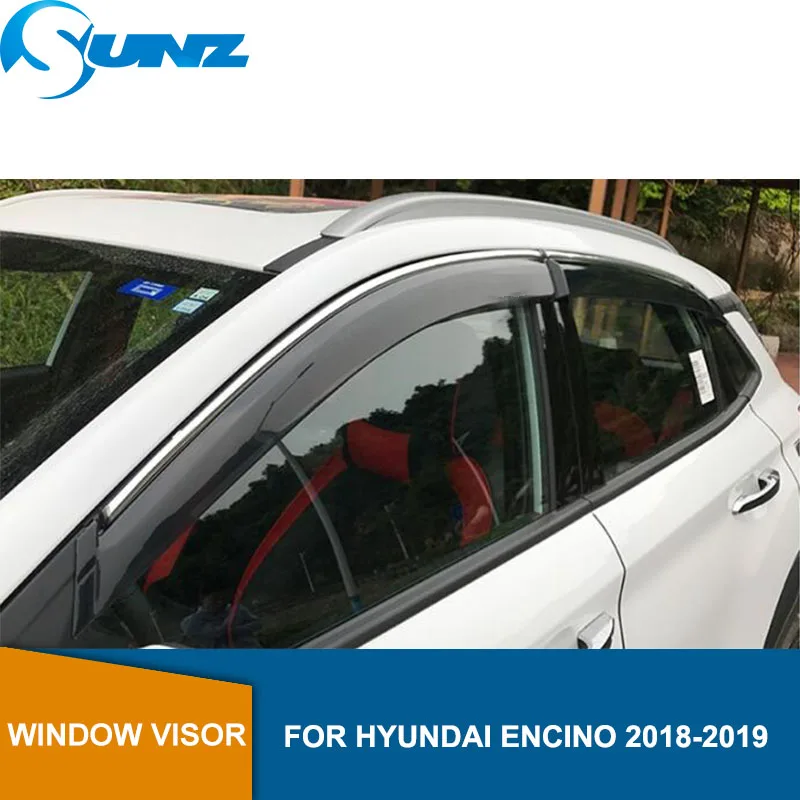 Дефлекторы для автомобиля с дымчатым боковым окном и защитой от дождя HYUNDAI ENCINO 2018