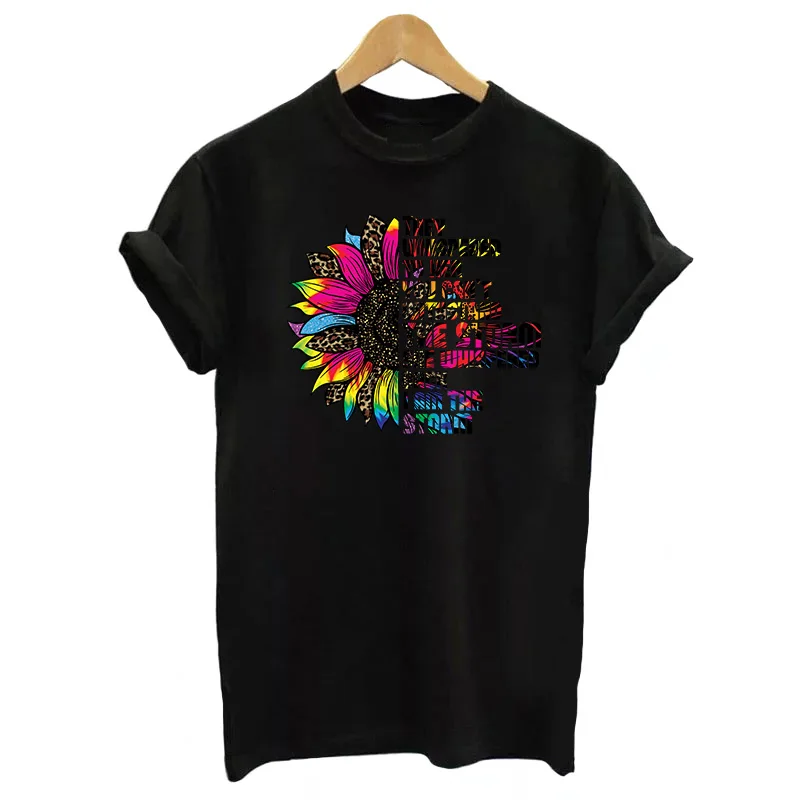 Sunflower Patch On Clothing Fashion Girl Heat Transfer Sticker They Whispered To Her DIY Washable T-Shirt For Lady Iron | Дом и сад