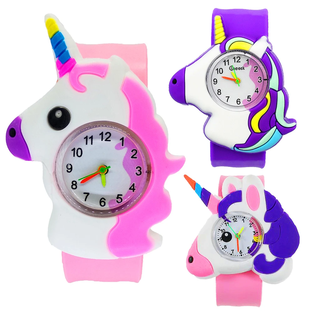 Часы детские в виде единорога подарок для детей Кварцевые спортивные часы