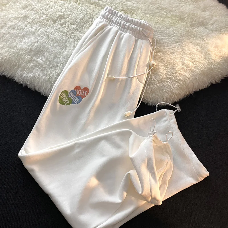 

pants women y2k 2021 korean fashion style vintage wide leg 90s plus size oversize high waist sweatpants aesthetic pantalone