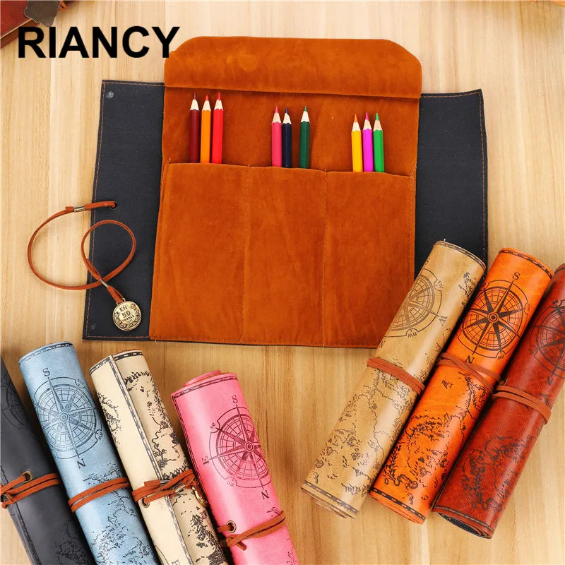 Футляр для карандашей из искусственной кожи в стиле ретро футляр школьные