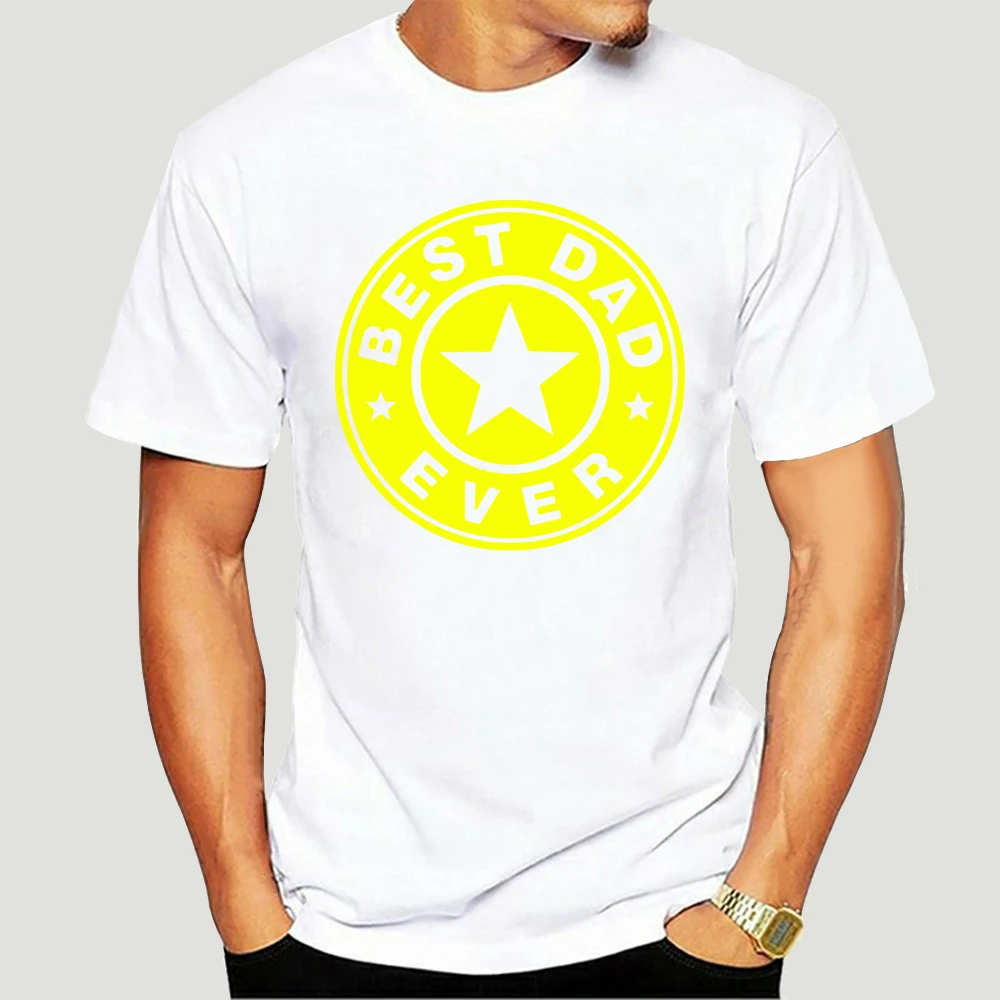 

New Fathers Day Gift Best Dad Ever Printed Men's T-Shirt Summer Short Sleeve O Neck Cotton Casual Tops Tees