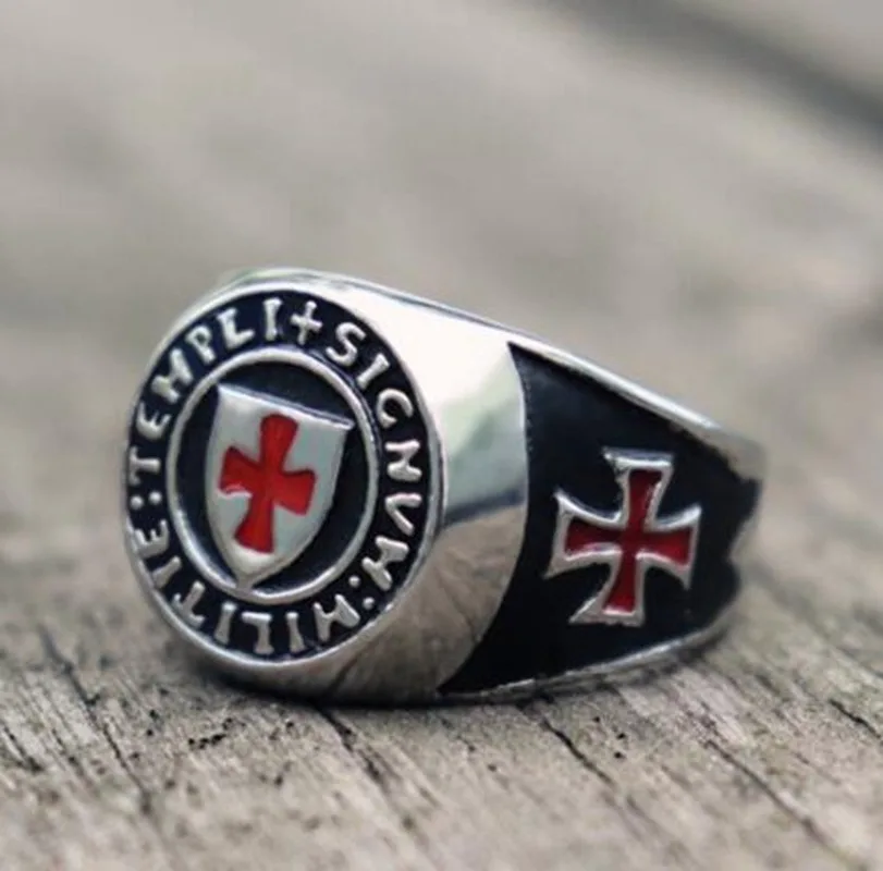 

Retro Religious Style Templar Cross High Quality Metal Masonic Ring Men's Classic Punk Casual Jewelry
