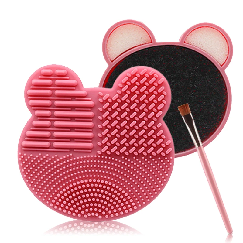 Набор для очистки кистей макияжа двухсторонний дизайн с коробкой чистки