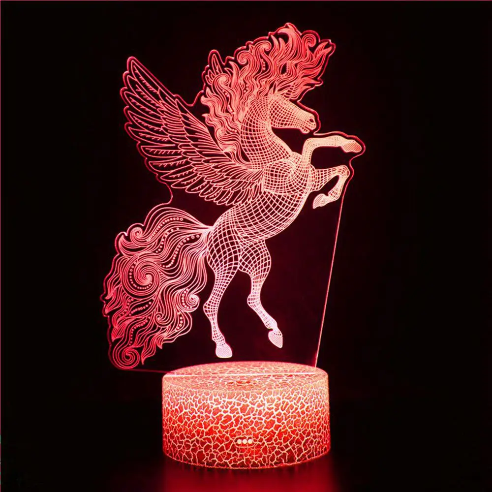 

3d lamp for unicorn baby night light discoloration usb battery table lamp children girl bedroom decoration atmosphere lamp gift