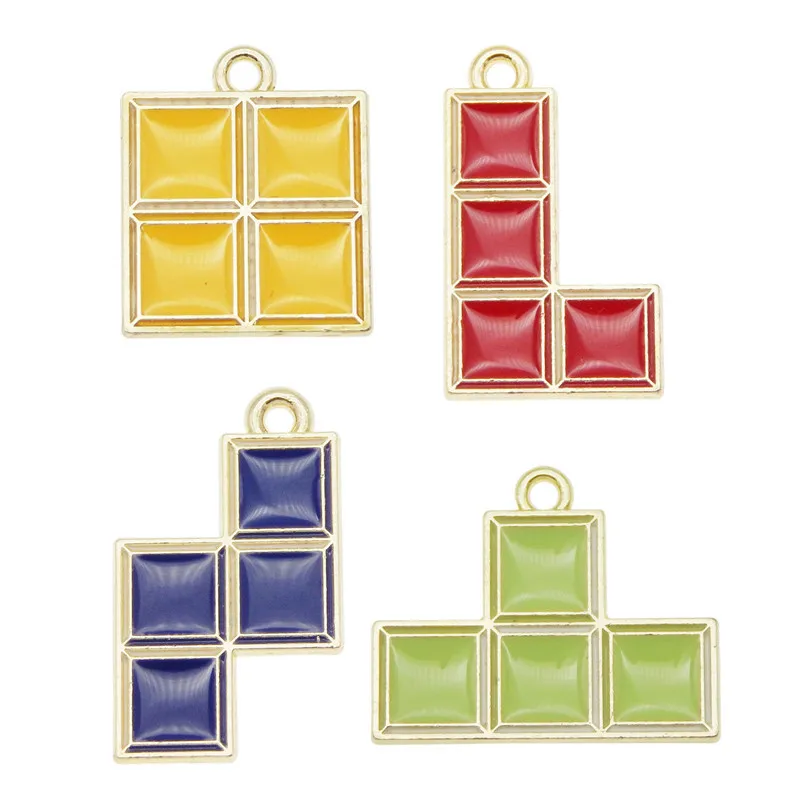 

Julie Wang 8PCS Enamel Retro Classic Game Charms Alloy Mixed Pendant Bracelet Earrings Jewelry Making Accessory