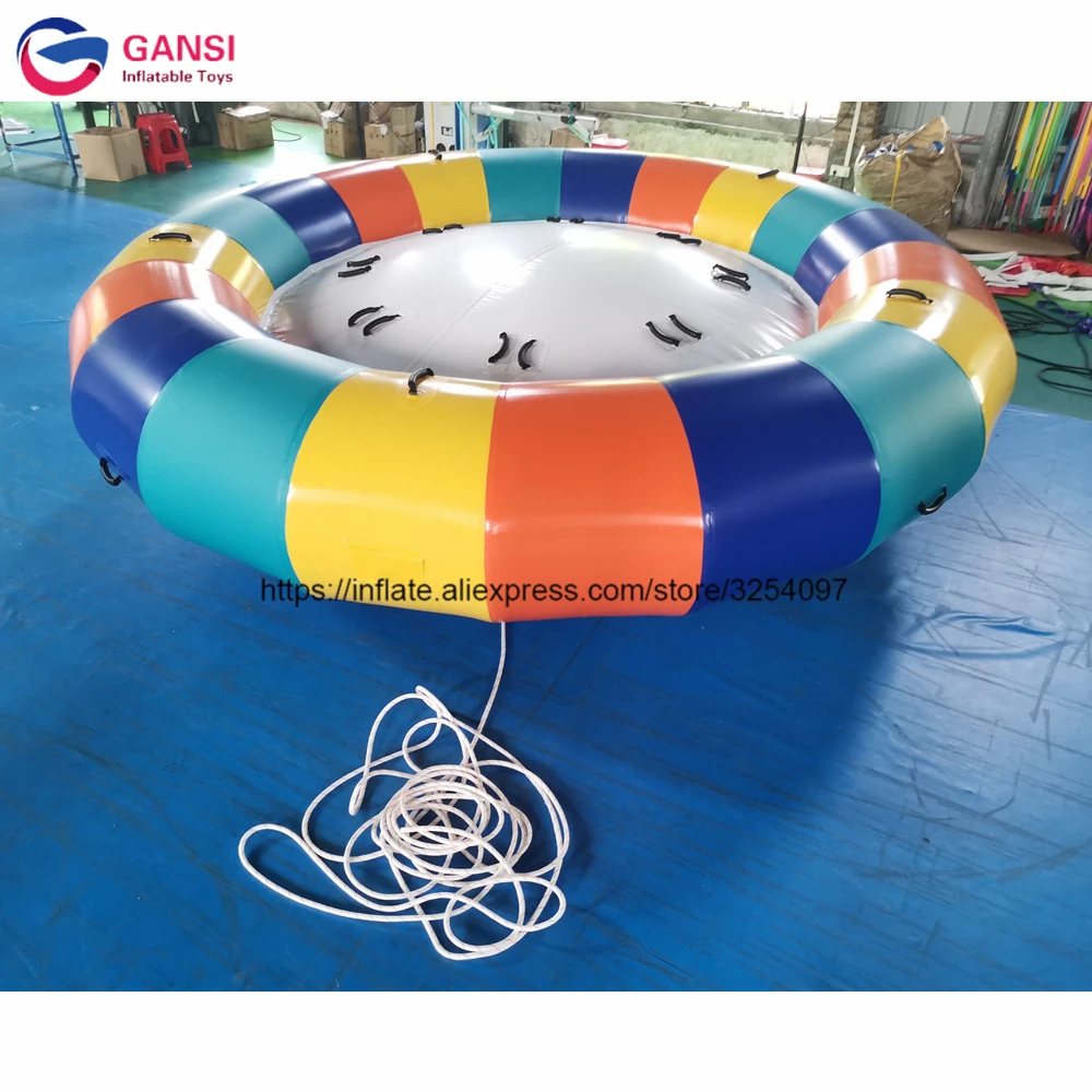 Water Play Equipment Crazy UFO Saturn Floating Inflatable Disco Towable Boat images - 6