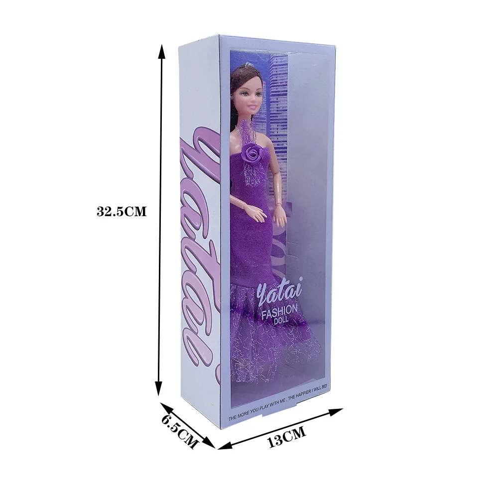 

New fashion 30CM activity Barbies purple dress evening dress fish tail skirt box best gift accessories for children and girl