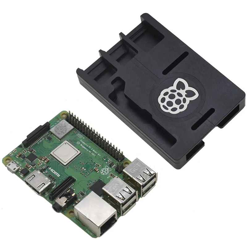 Raspberry Pi 3 Model B + чехол Черный ЧПУ Алюминий ультра-тонкий металлический корпус с 4