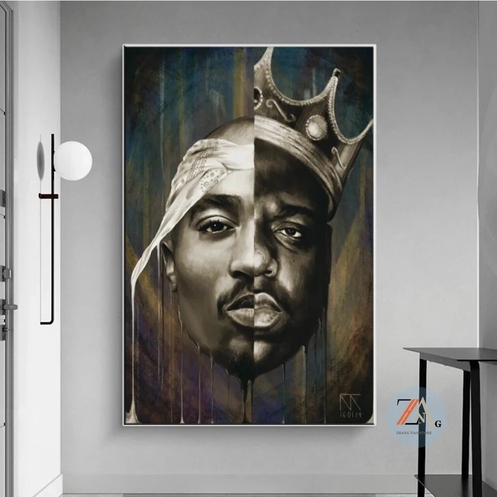 

Abstract Rappers 2PAC Portraits, Wall Posters and Art Prints of Bigi and Parker 2PAC Art Canvas Painting Pictures Home Decor