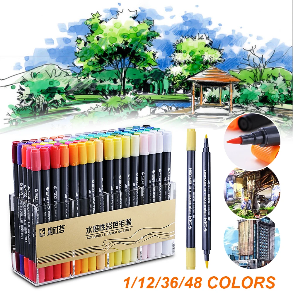 

Creative Paint Marker Pen Double Headed Student Glass Painting Art Supplies Waterproof Metallic Acrylic Coloring Books Graffiti