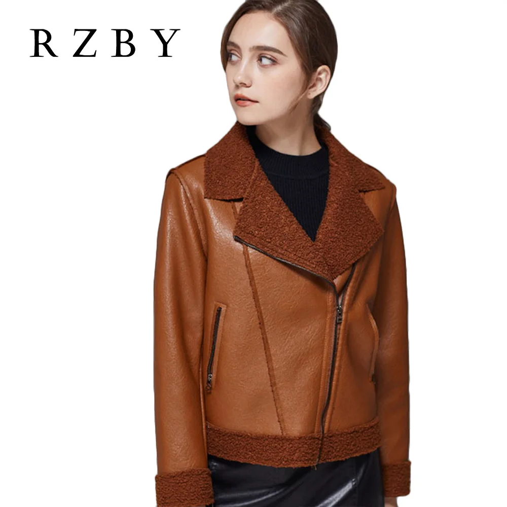 Женская короткая замшевая куртка Повседневная Свободная из искусственной кожи с