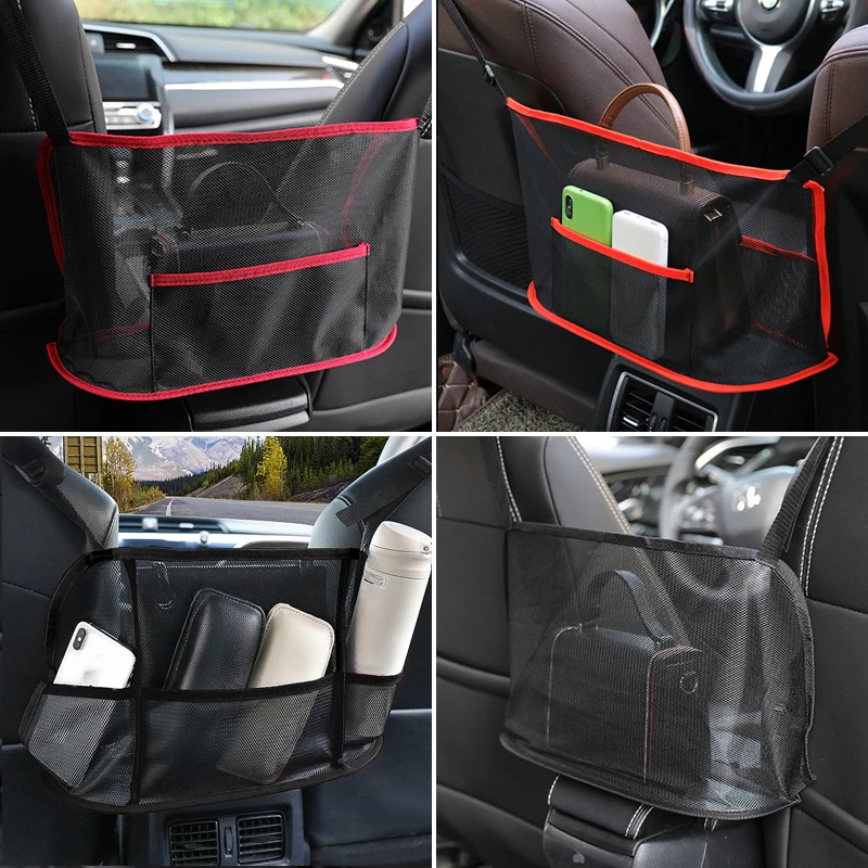

Car Net Pocket Handbag Holder Car Seat Storage Between Seat Storage Pet Net Barrier Dog Net Barrier Auto Interior Accessories