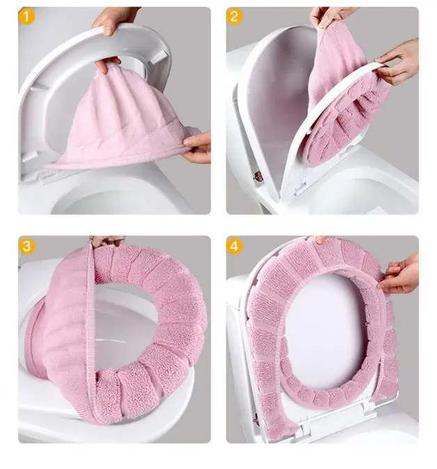 Теплый WC сиденье для унитаза милая крышка верх моющаяся грелка ванная комната