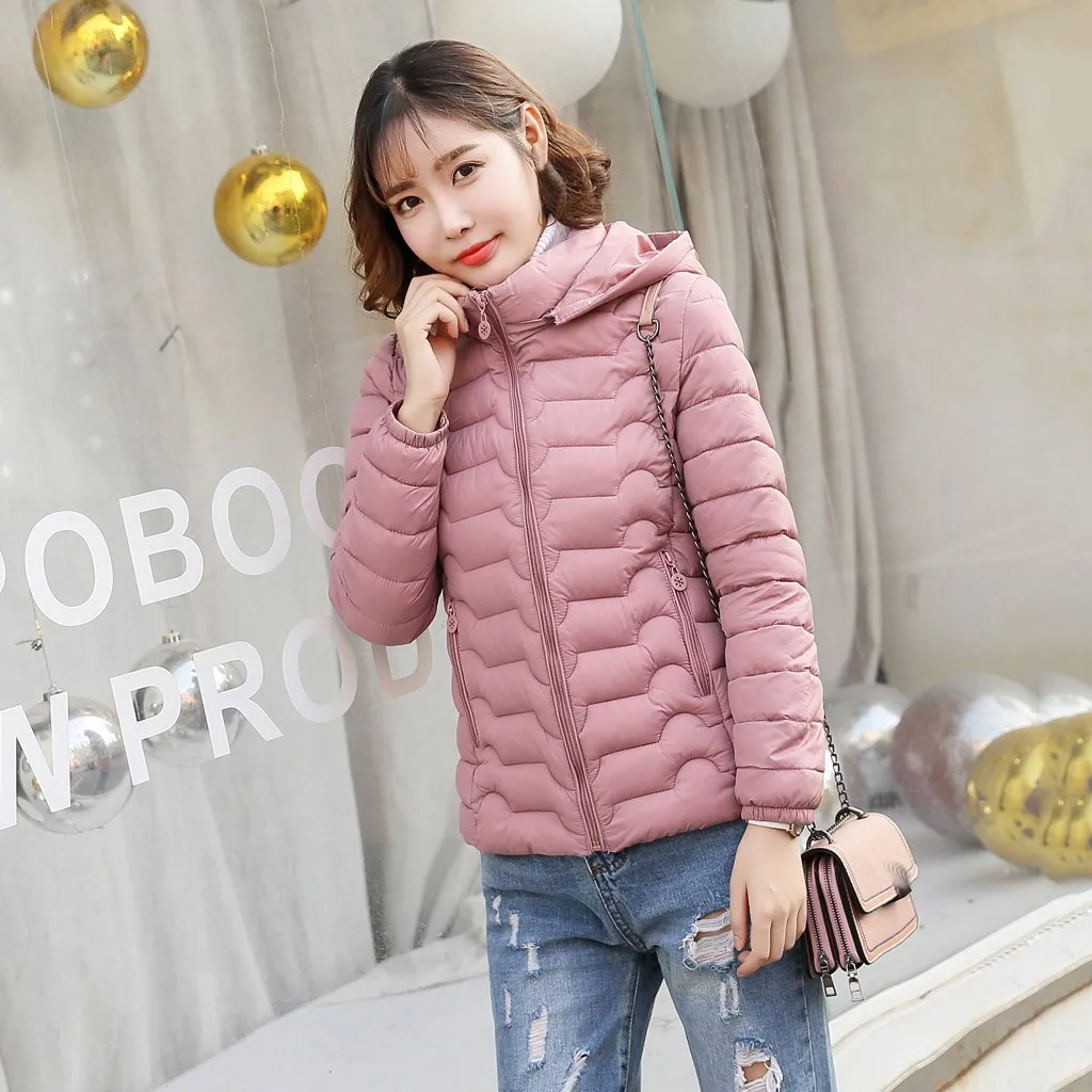 

Fashion Women Winter Warm Cotton Hooded Winter Jacket Long-Sleeved Coat Autumn Winter Fashion Size Leisure Work Clothes