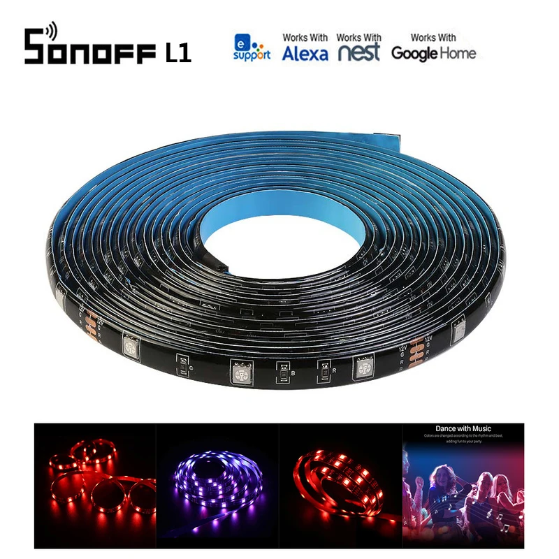 Светодиодная лента Sonoff 5050RGB 2M/5M с регулируемой яркостью гибкая умная цветная