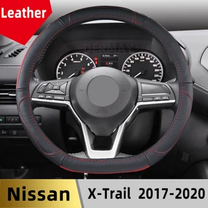 for nissan x trail t32 2017 2018 2019 2020 x trail t32 genuine leather car steering wheel cover cowhide durable auto accessories free global shipping