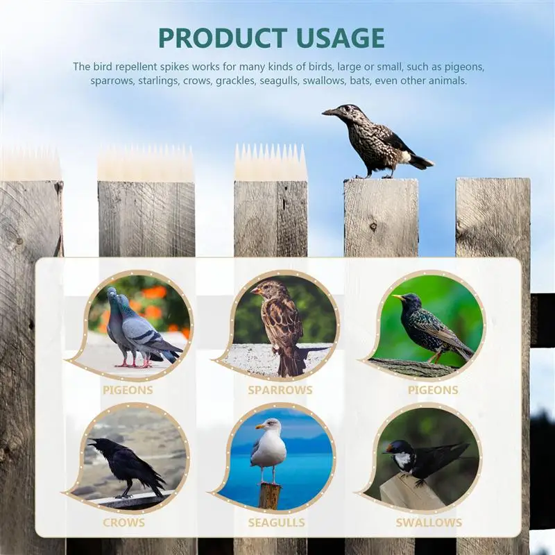 

10 Sets Outdoor Plastic Bird Spike Bird Deterrent Pigeon Repellent Strips
