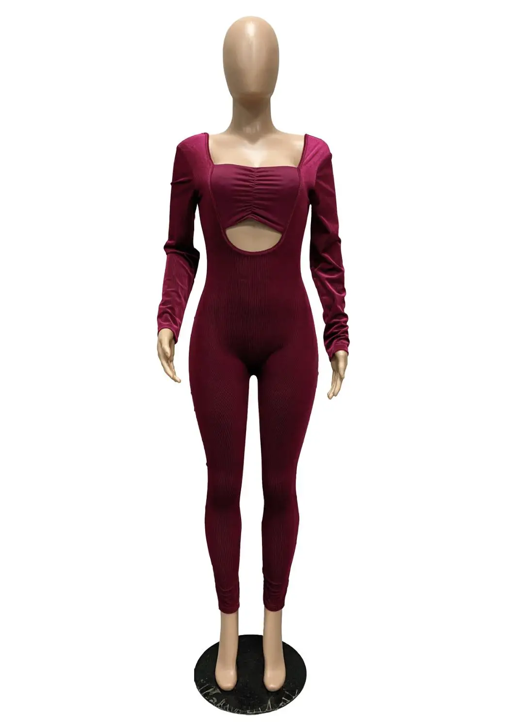 

Sexy Hollow Out Velvet Body Jumpsuit Women 2021 Ruched Strapless Backless Pencil Pants Bodycon Club Party Jumpsuit Overalls