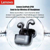 lenovo livepods lp40 wireless stereo bt earphones touch control sport headset stereo earbuds for phone android