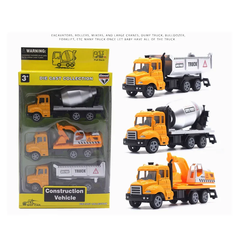 3 шт./компл. 1:64 Комплект из трех частей сплава-пожарная техника грузовик для