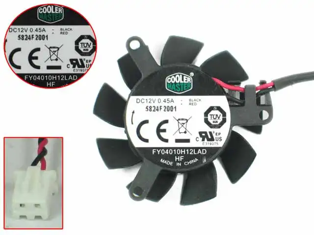

Cooler Master FY04010H12LAD DC 12V 0.45A 2-Wire Server Frameless Fan