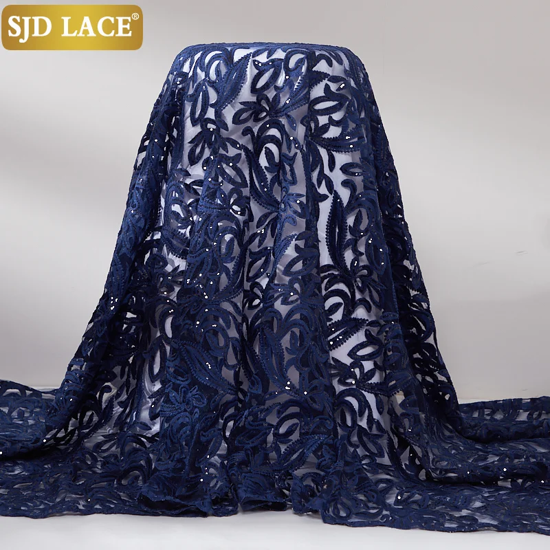 Кружево SJD 2021 Блестки Дизайн африканская Сетка кружевная ткань Высокое качество