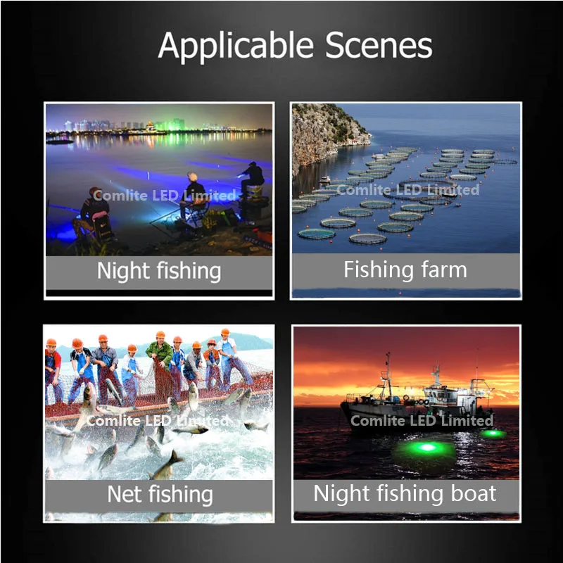 12V 400W RGB Double Color Fishing Lure Bait LED Fishing Rod Ultra Light submersible led lights