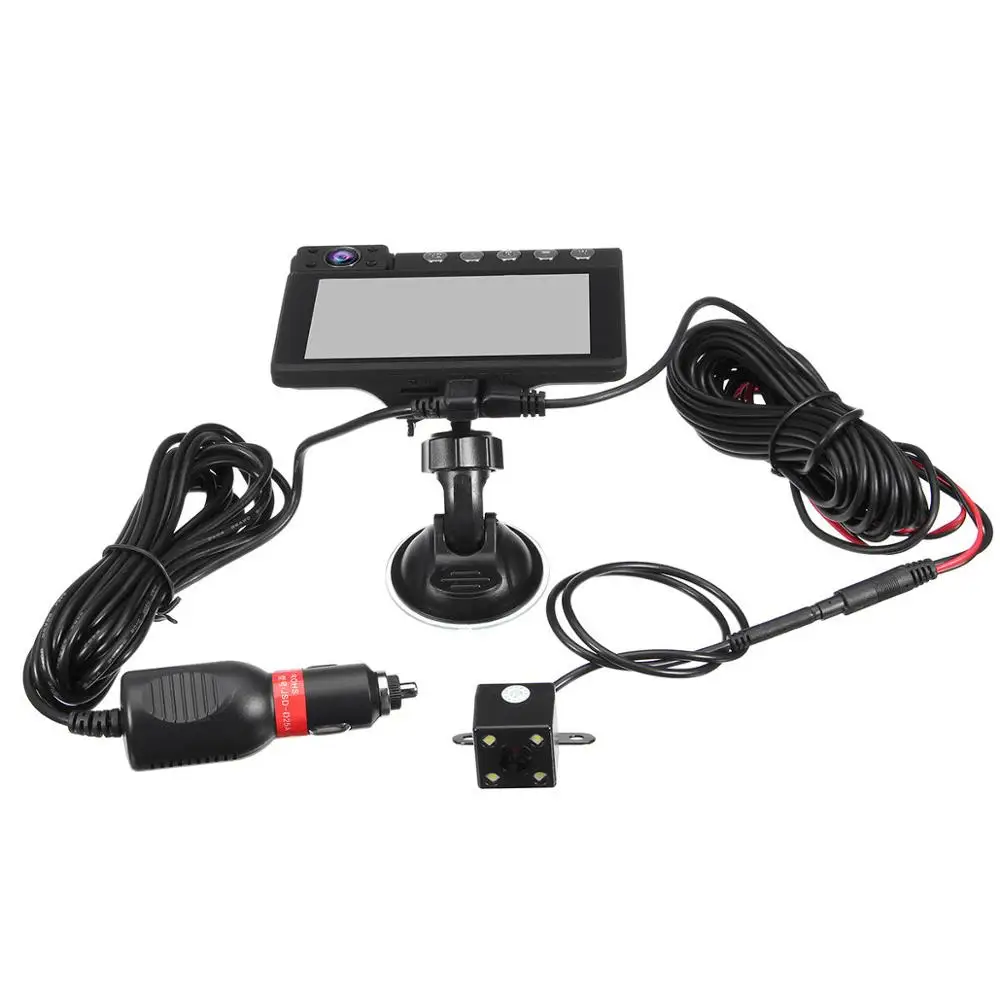 C9 3 объектив 170 градусов Автомобильный видеорегистратор Камера 4 дюйма HD lcd 1080p IR ночного видения видеорегистратор для вождения видео рекордер в режиме реального времени циклическая запись