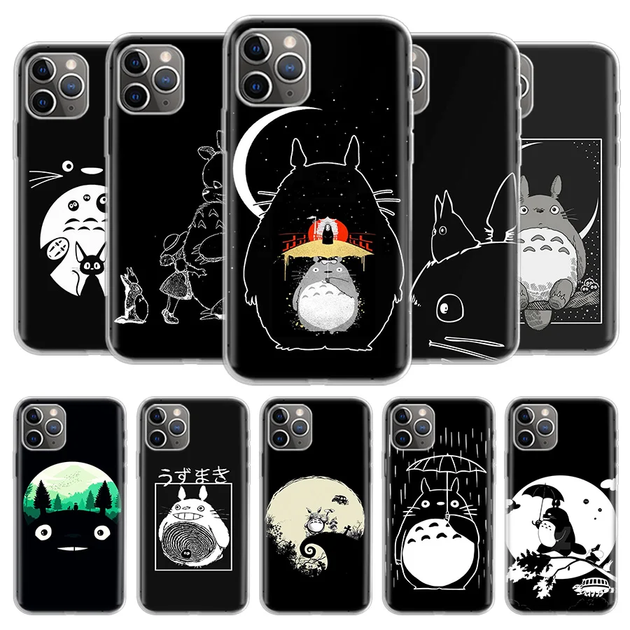 

Cute Totoro Ghibli Miyazaki Anime Cover Phone Case For iPhone 13 12 11 Pro 7 6 X 8 6S Plus XS MAX + XR Mini SE 5S Coque Shell