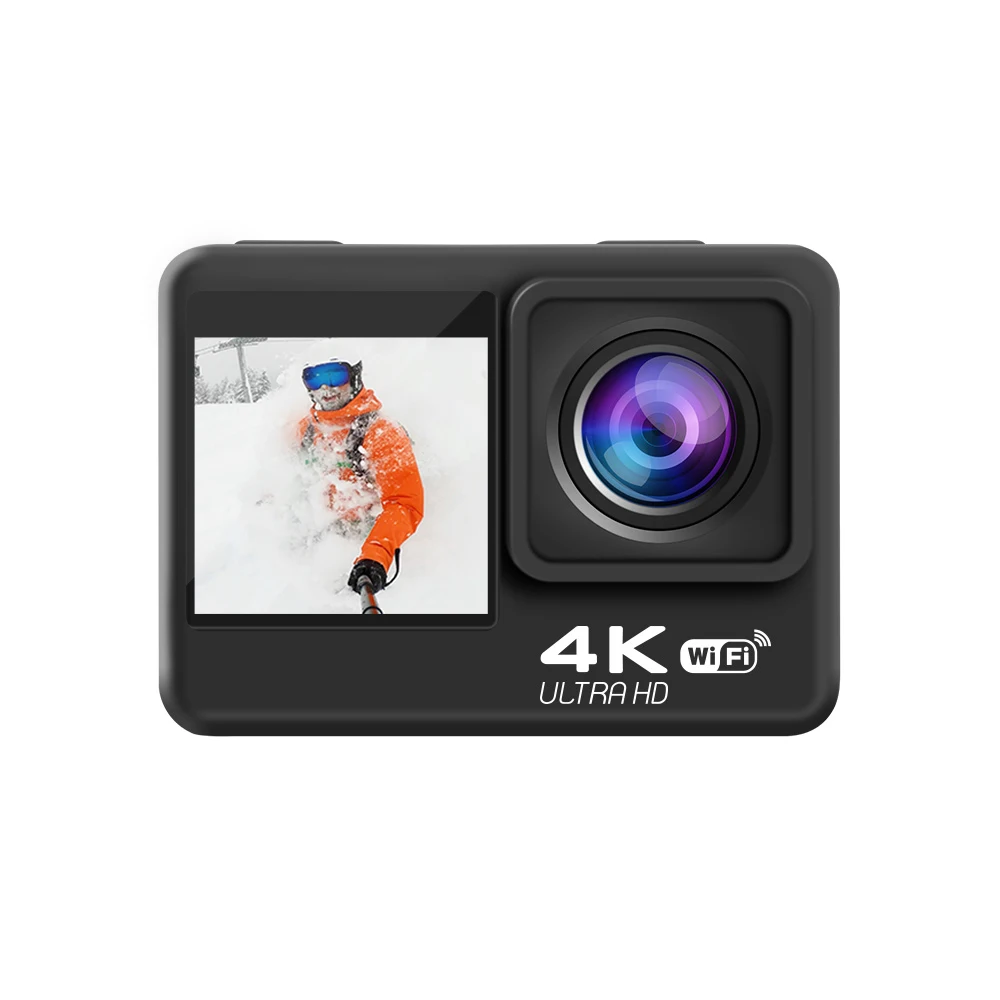 

Action Camera 4K 60FPS 24MP 2.0 Touch LCD EIS Dual Screen WiFi Waterproof Remote Control 4X Zoom Helmet Sport Video Recorder