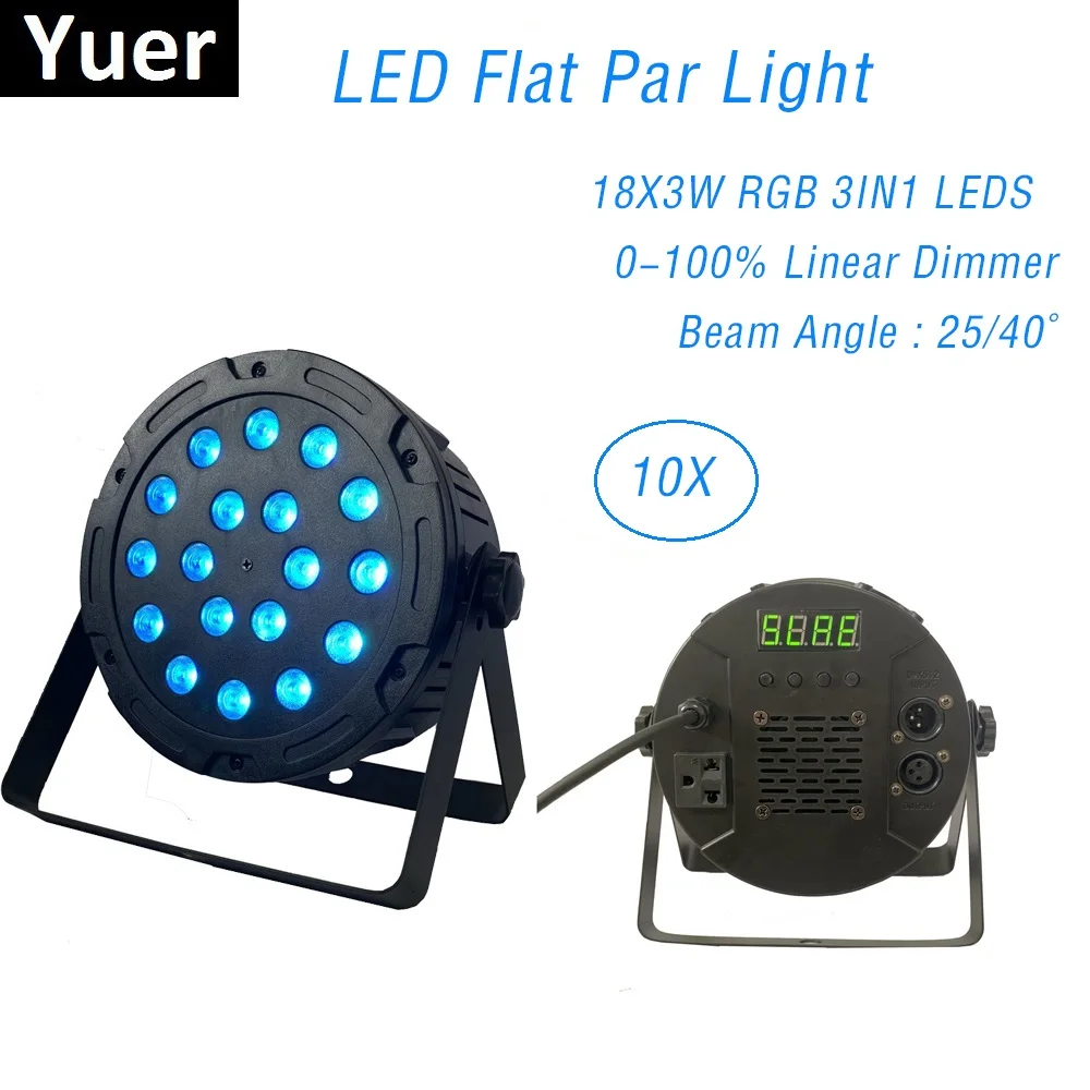 LED Par Light 18X3W DJ RGB Lights Wash Disco DMX контроллер эффект для маленькой вечеринки KTV