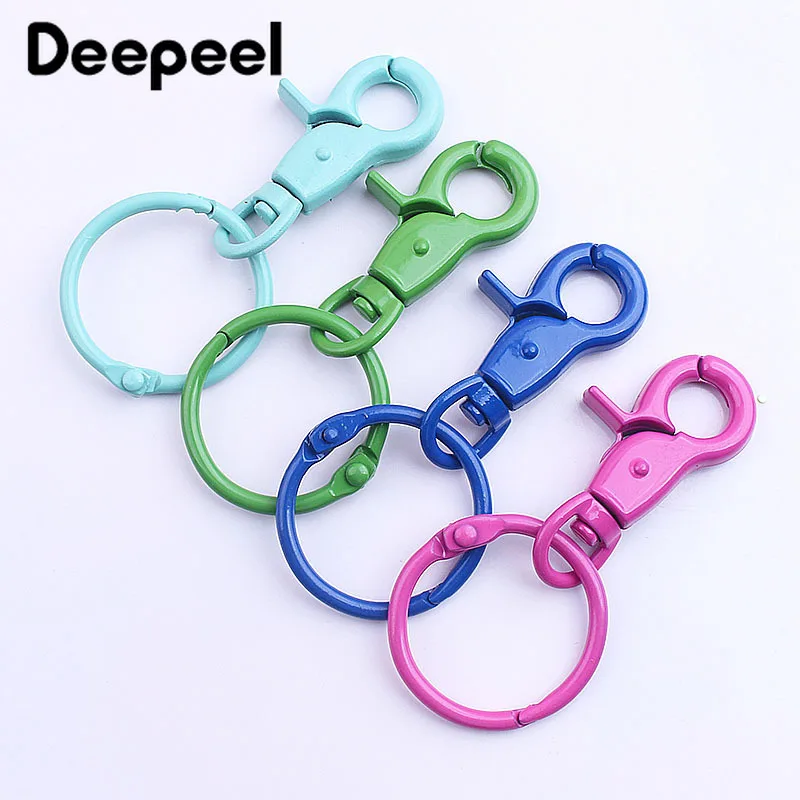 

5/10pcs Deepeel Candy Colorful Metal Lobster Clasp Dog Buckle Key Rings Connectors DIY Keychain Jewelry Making Accessories