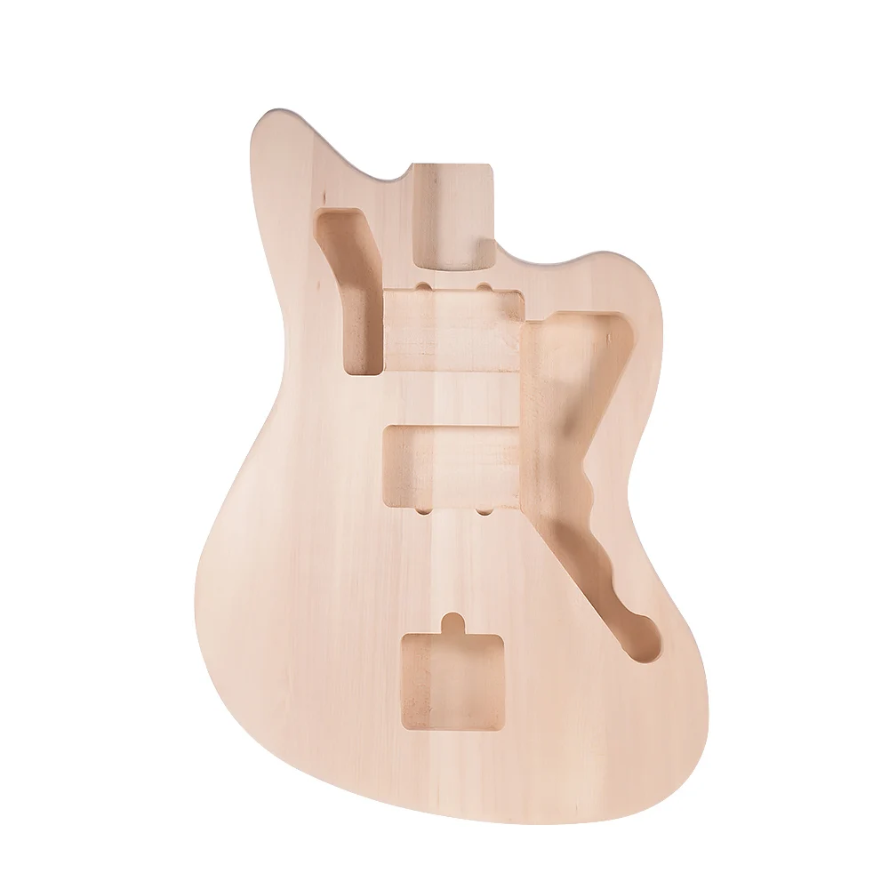 

Muslady MZB-T DIY Electric Guitar Unfinished Body Guitar Barrel Blank Basswood Guitar Body Replacement for Jaguar Guitar Parts