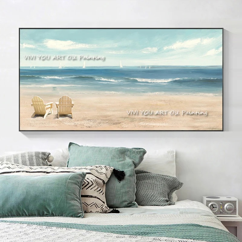 Современная Абстрактная Толстая Масляная картина Seaspace ручной работы с лучшим