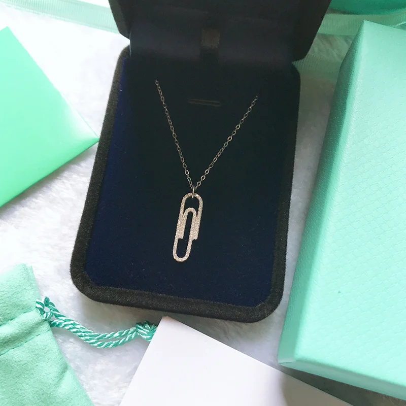 

2021 Popular High-quality TIF 925 1:1 Diamond Shining Geometric Buckle Necklace Luxury Jewelry Fashion Brand Couple Women
