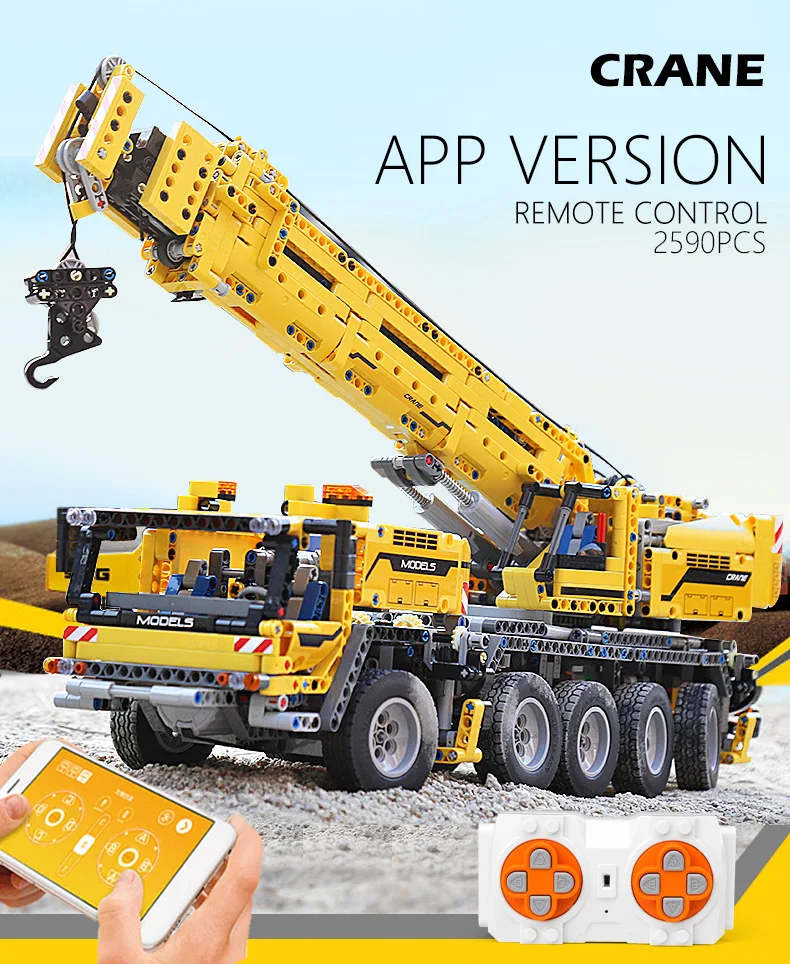 

MOULD KING MOC High-Tech Motor Power Mobile Crane Mk II Truck Model sets Building Blocks Bricks Kids DIY Toys Christmas Gifts