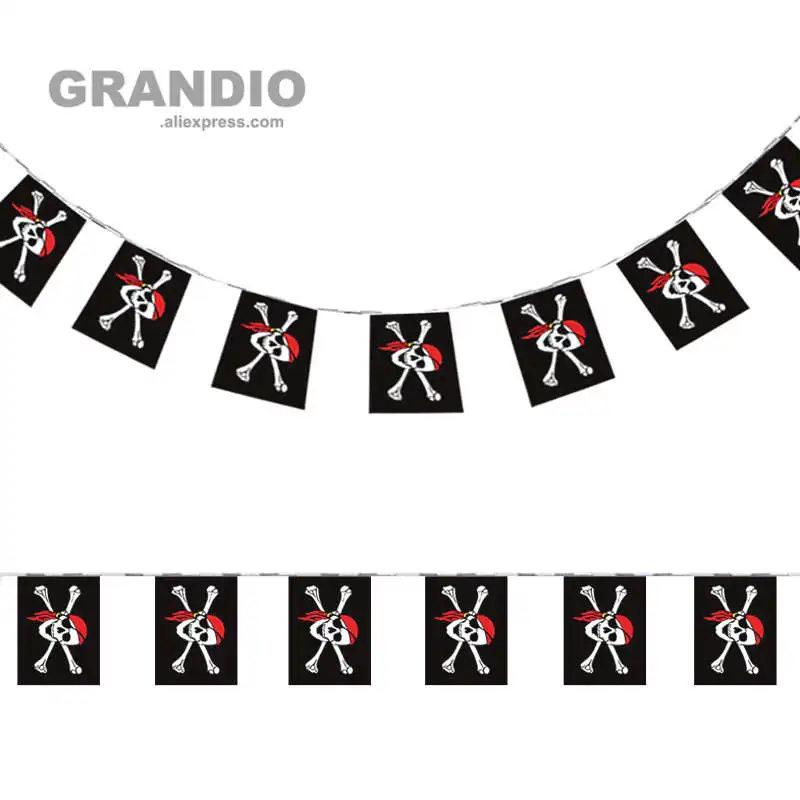 Декоративные пиратские флаги на Хэллоуин 20 шт. 14х21 см полиэфирный шарф с принтом