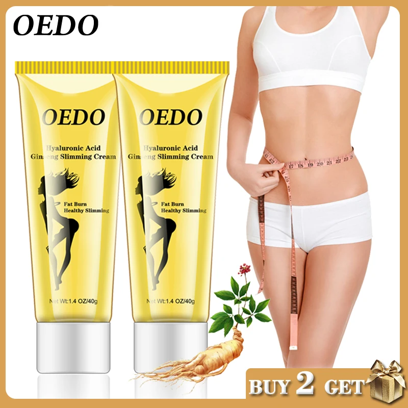 

2PCS Hyaluronic Acid Ginseng Slimming Cream Reduce Cellulite Lose Weight Burning Fat Slimming Cream Health Care Burning Creams