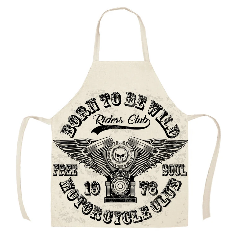 Kitchen Apron Motorcycle Poster Art Letter Print Ride Your Way Cotton Linen Aprons for Men Home Cleaning Tools Delantal Cocina | Дом и сад