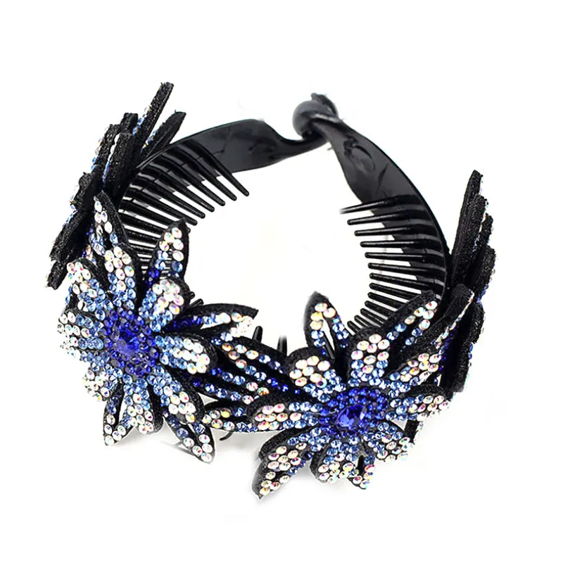 Стразы Когти для волос цветные заколки женские модные расширяющиеся стразы