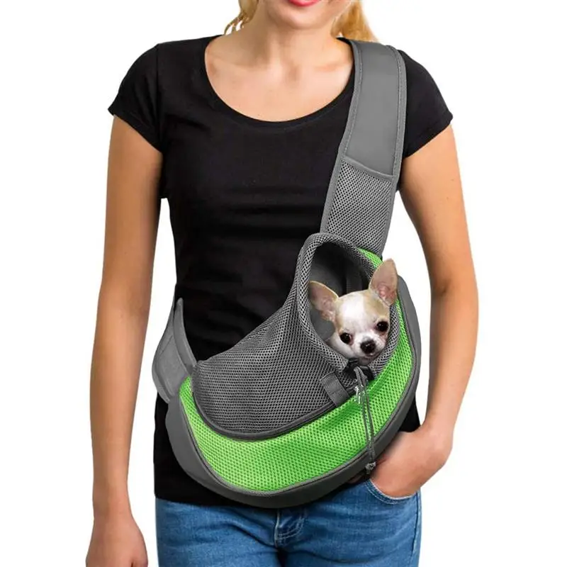 

One Shoulder Pets Bag Breathable Dog Carrier Outdoor Travel Handbag Pouch Mesh Shoulder Bag Puppy Front Outdoor Cover