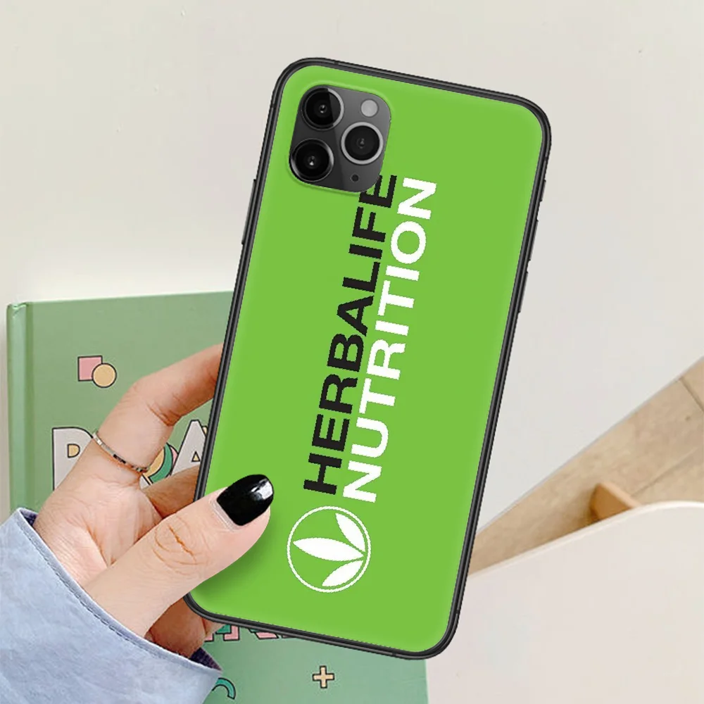 

Black and green Herbalife Luxury Phone Case For Iphone 4 4s 5 5S SE 5C 6 6S 7 8 Plus X XS XR 11 12 Mini Pro Max 2020 black Cover