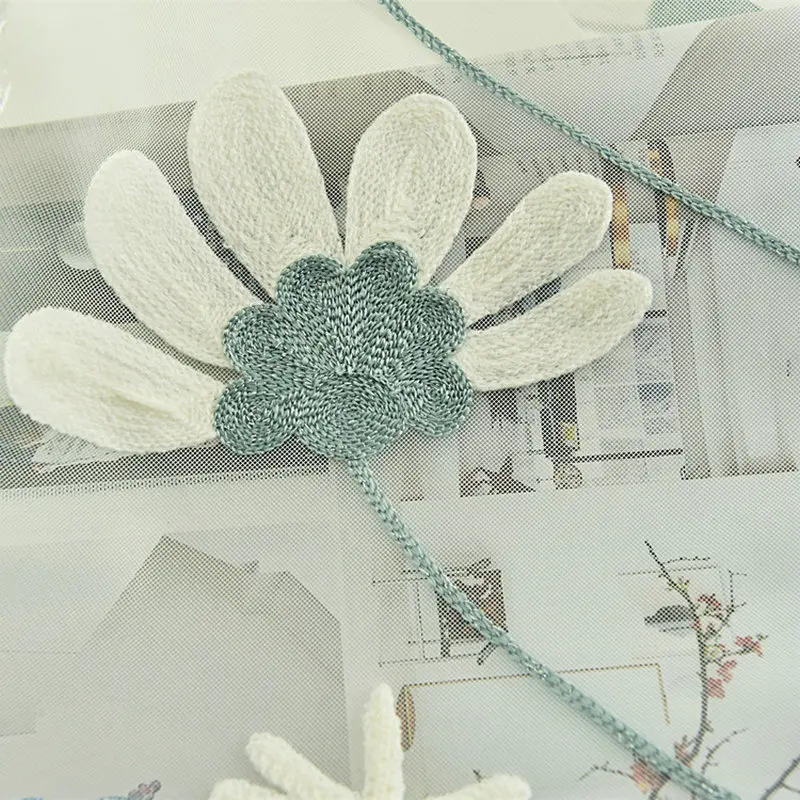 Пасторальные современные шторы с цветочной вышивкой драпированные панели