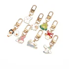 Корейский милый мультяшный брелок для ключей с животными в стиле Ins, рюкзак для девочек, кавайный декоративный кулон, металлический брелок для ключей, игрушка, креативное украшение, подарок